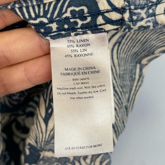 Faherty Women’s Hawaiian Print Gemina Tunic Dress Size XS VNeck Short Sleeve - Picture 10 of 11